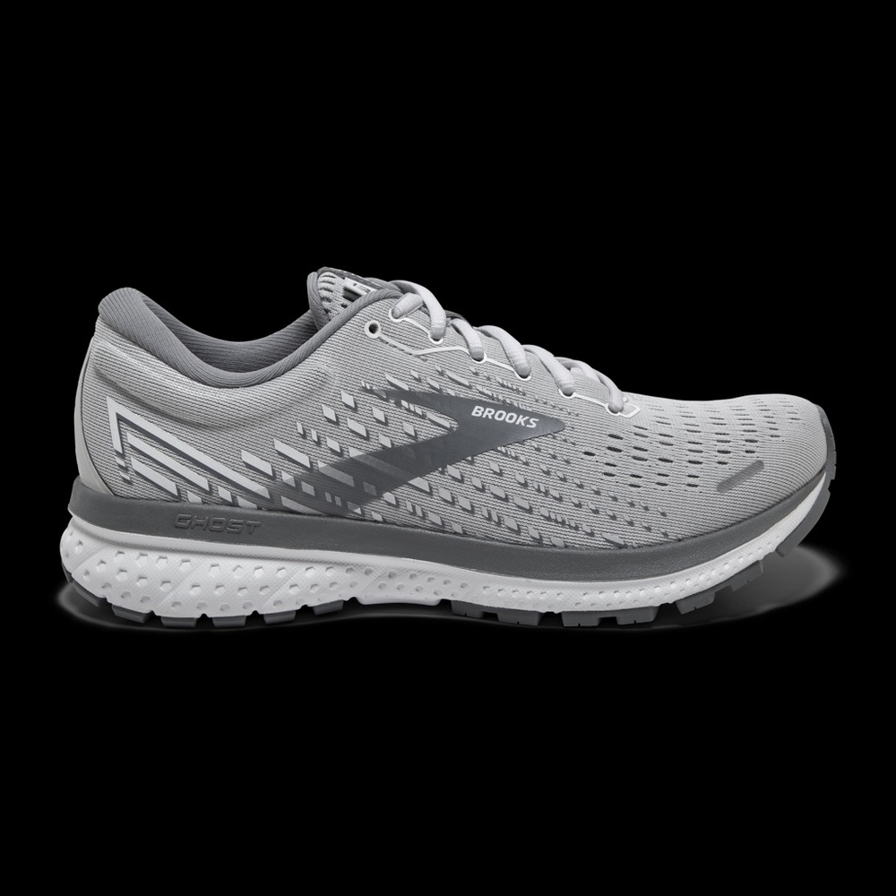 Brooks Ghost 13 Road Running Shoes in Alloy/Oyster/White